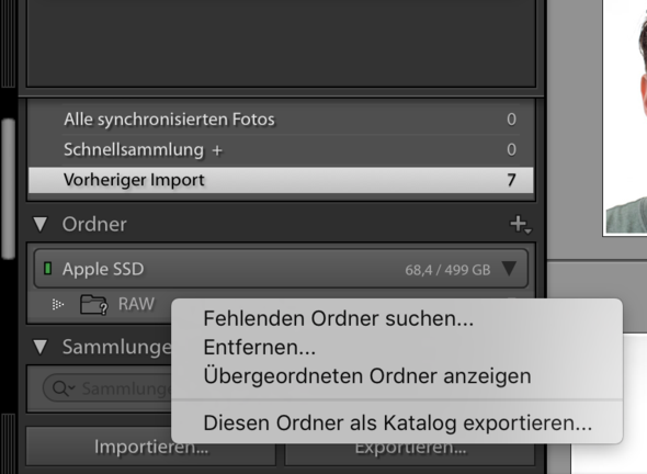 In Lightroom Werden Mir Ordner Mit Einem Fragezeichen Angezeigt Wenn Ich Ein Foto Offnen Mochte Wird Mir Gesagt Ordner Wurde Nicht Gefunden Was Kann Ich Tun