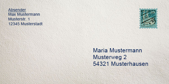 Briefumschlag Adressieren Brief Adresse