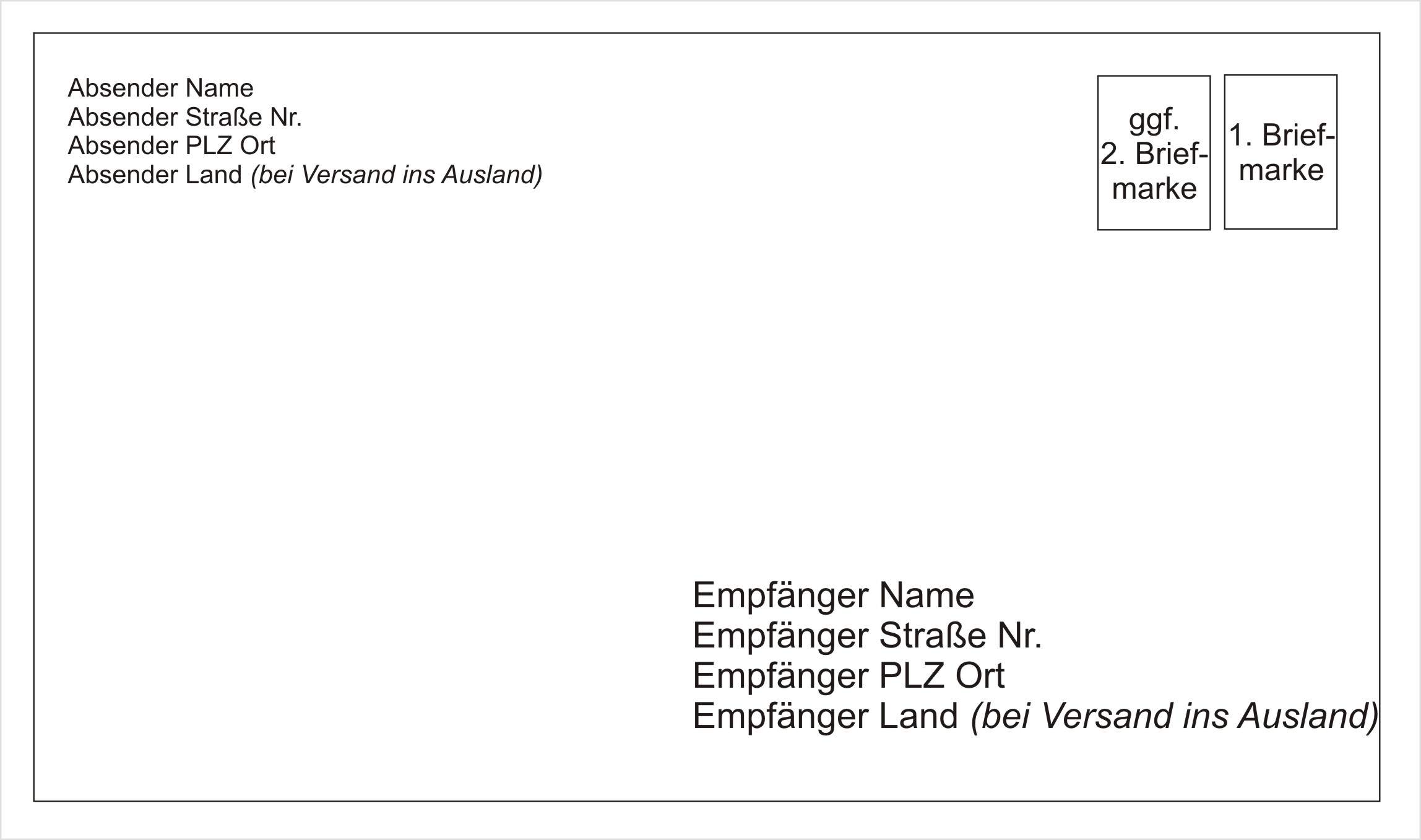Briefe An Hotel Richtig Adressen Briefumschlag adressieren? (Brief, Adresse)