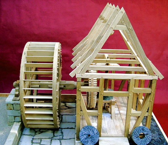 Wassermuehle - (Holz, selber bauen, Mühle)
