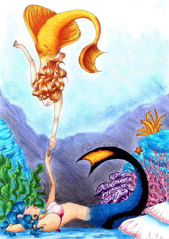 Mermaid - (Schule, zeichnen, Fachabitur)