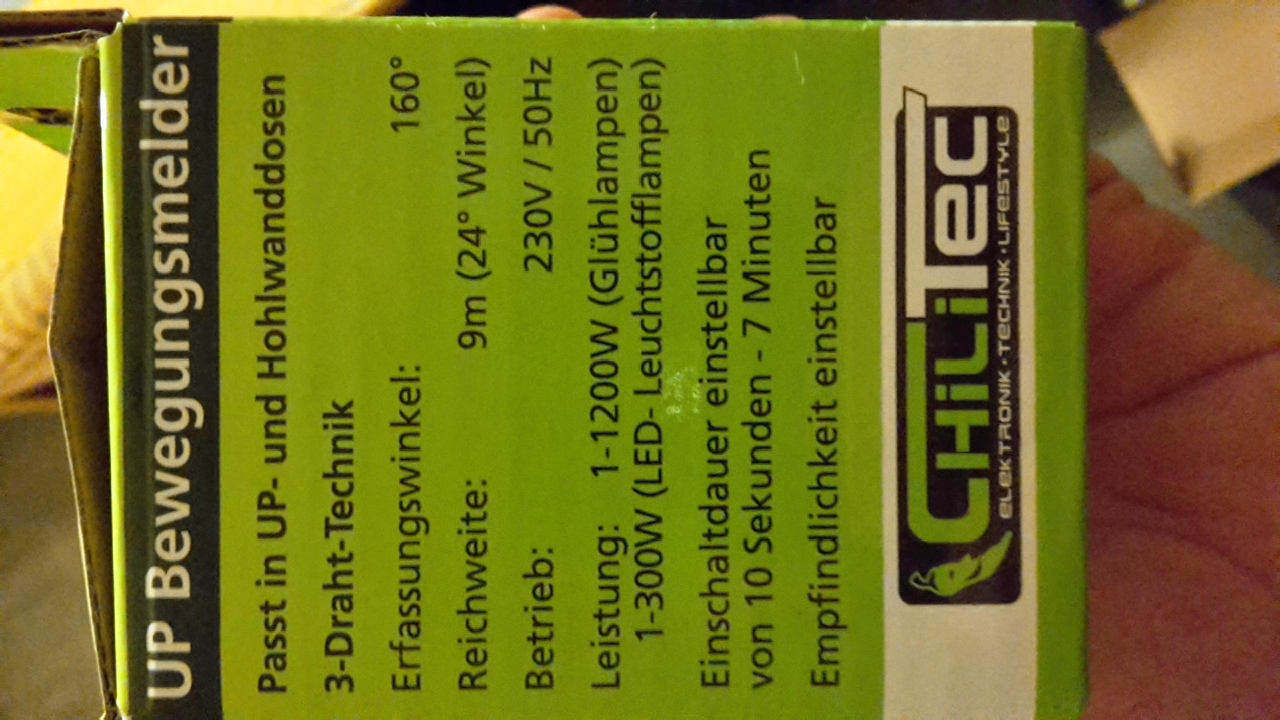 Hallo ich habe einen Bewegungsmelder in meinem Flur nun habe ich die