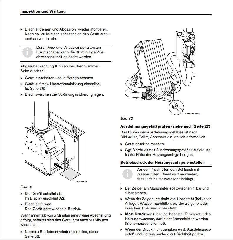 Wo Wasser für Junkers Gastherme nachfüllen?