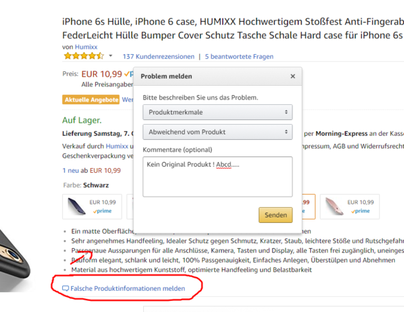 - (Amazon, Kauf, Fake)