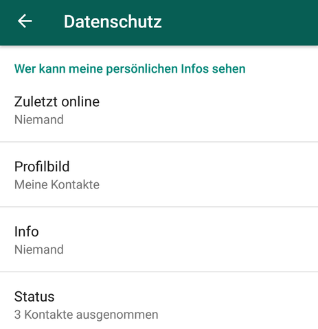 wer kann meinen whatsapp status sehen