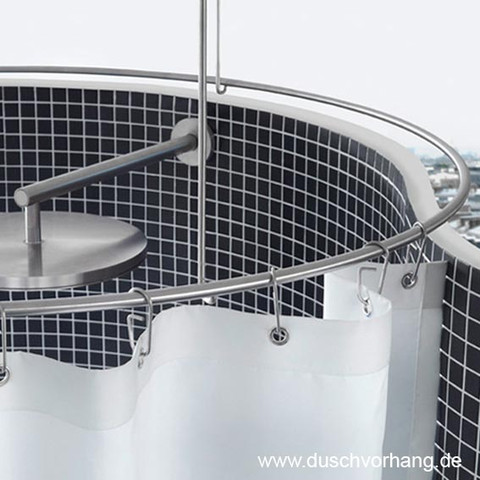 Edelstahl Duschstange mit Duschvorhang, hygienisch, formschön und vielfältig - (Duschkabine, Duschvorhang)