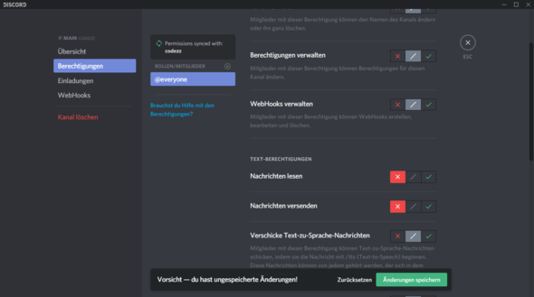 Permissions einfach wegnehmen - (Discord, berechtigung)