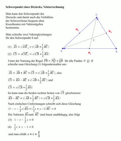 Schwerpunkt eines Dreiecks - (Schule, Mathematik, Ausbildung und Studium)