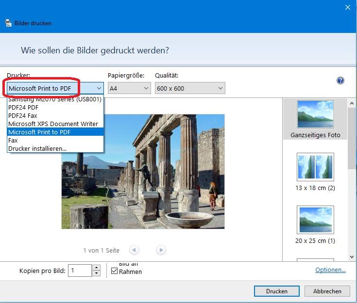 Wie kann ich eine Datei in eine PDF Datei umwandeln?