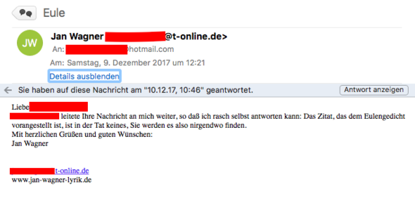 Kennt Ihr Den Urheber Von Schwebe Ohne Eile Eule Literatur Gedicht Lyrik