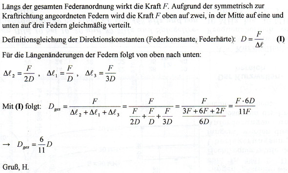 Federkonstante aus einer Skizze berechnen? (Schule, Physik)