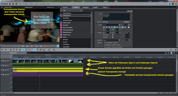 Transparenten Block In Magix Video Pc Film Programm