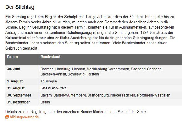 Wann Wurde Ich Eingeschult In Niedersachsen Geboren Am 2 2002