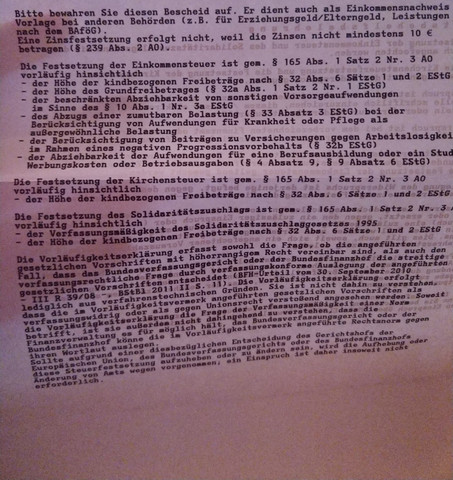 Steuerbescheid teilweise vorläufig auszahlung Steuerbescheid teilweise vorläufig auszahlung