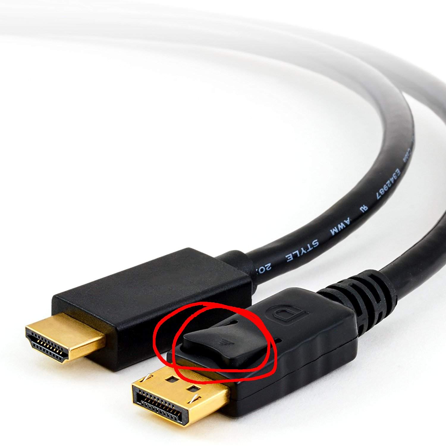 Displayport Kabel lässt sich nicht lösen? Technik, Technologie)