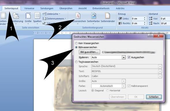 Bild als Wasserzeichen - (Microsoft, Microsoft Word)