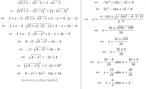 Hilfe Beim Gleichung Losen Bitte Schule Mathematik Gleichungen