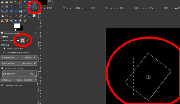 Gimp Auswahl drehen? (Bildbearbeitung, Notfall)
