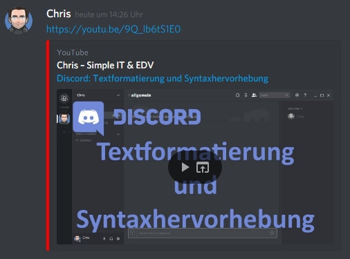 Wie kann man in Discord einen Roten Rand vor Nachrichten machen?