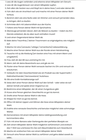 Aufgaben wahrheit oder liste pflicht Wahrheit Oder