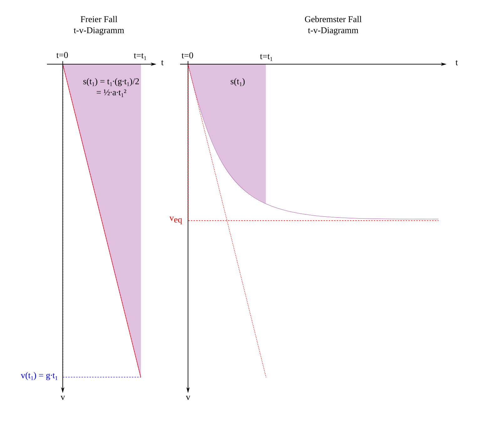 Physik Freier Fall Diagramm? (Mechanik, Parabel, negativ)