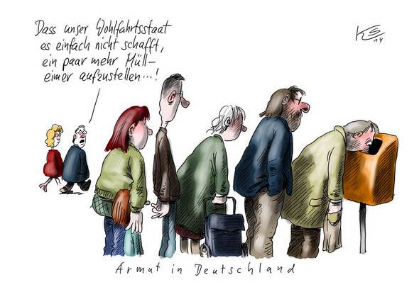 Karikatur Armut In Deutschland Interpretieren Geld Politik Wirtschaft Und Finanzen