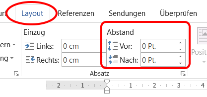 Word: Abstand der Überschrift zur Kopfzeile nach ...