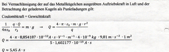  - (Physik, Coulomb)