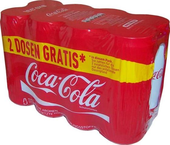 Coca-Cola 8er multipack "2 Dosen gratis" - (Preis, Cola, Dose)