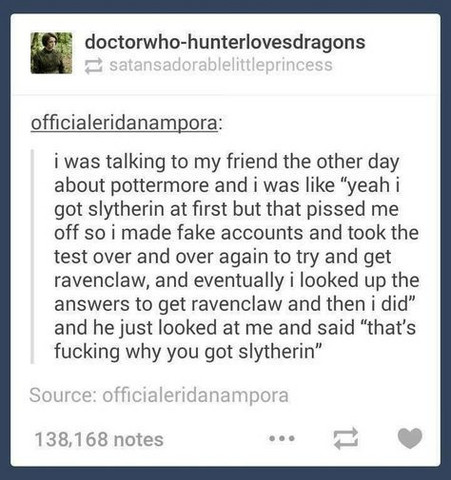  - (Harry Potter, Hogwarts, Slytherin)