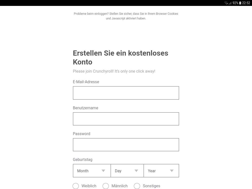 Crunchyroll Konto Erstellen Inkorrekte Anmeldedaten Crunchyroll anmeldeprobleme was tun? (Anime)