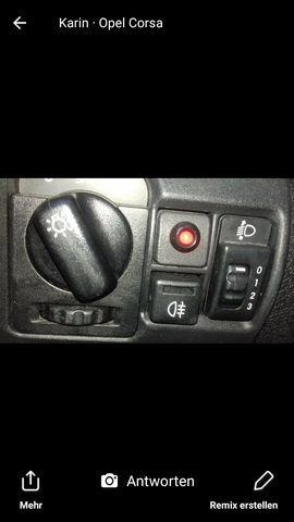 Was Bedeutet Das Rote Lampchen Beim Opel Corsa B Bj 99 Technik Technologie Auto