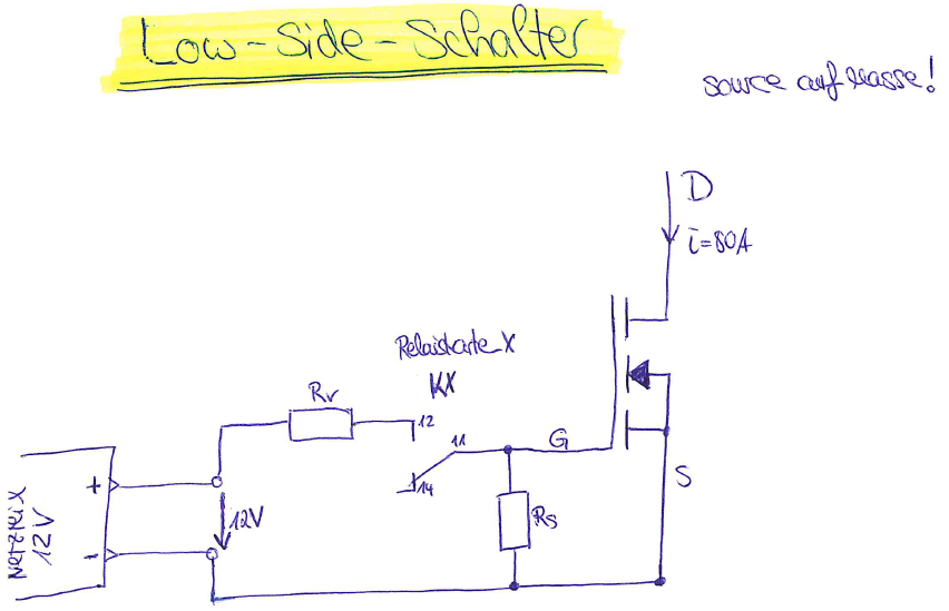N MOS FET als Schalter verwenden? (Elektronik, Elektrotechnik