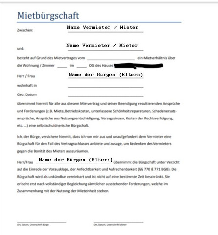  - (Vertrag, Miete, Bürgschaft)