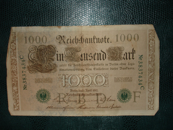 Ich Habe Einen Alten 1000 Mark Schein Gefunden Mit Einem Grunen Siegel Ist Er Etwas Wert Banknoten Reichsmark