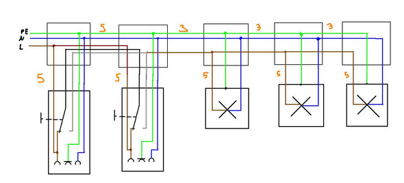 Wechselschaltung Mit Verteilerdose - Wiring Diagram