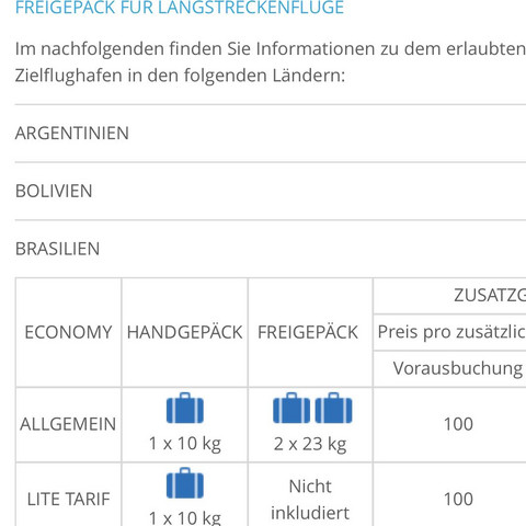Gepäckbestimmung - (Reisen und Urlaub, Fluggesellschaft, Gepäck)