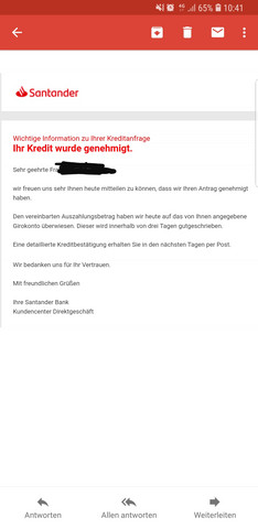 Santander Kredit Auszahlung Bestatigen Recht Geld Wirtschaft Und Finanzen