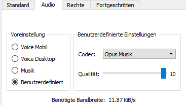 - (Musik, Radio, Teamspeak)