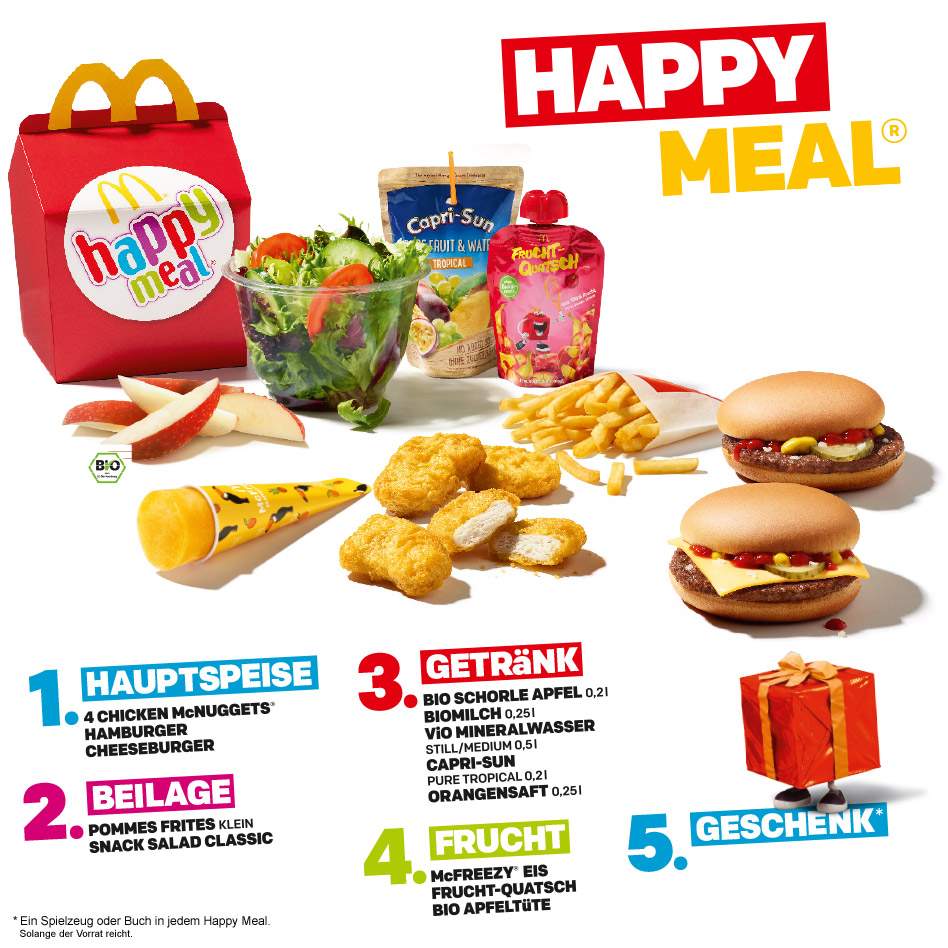 Kann man im happy meal auch einen milchschake als getränk wählen