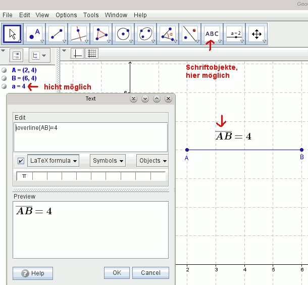 In Geogebra Strecke Benennen? (Mathematik)