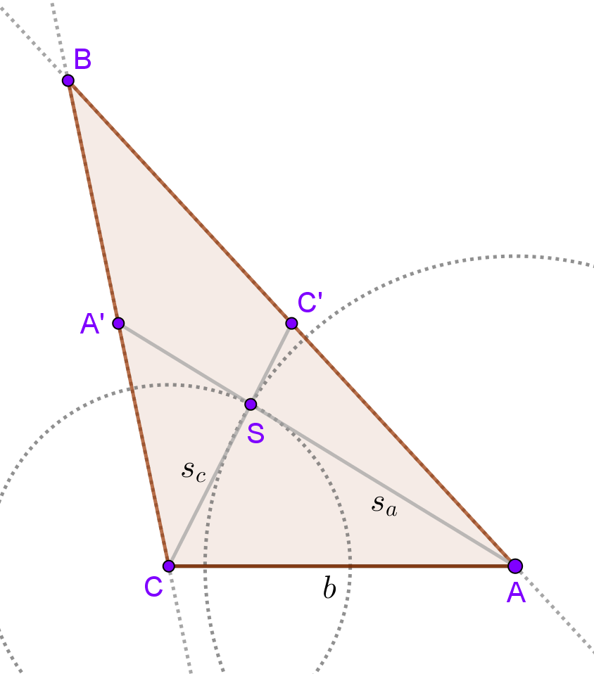 Dreieck konstruieren mit Seitenhalbierenden? (Schule, Mathematik