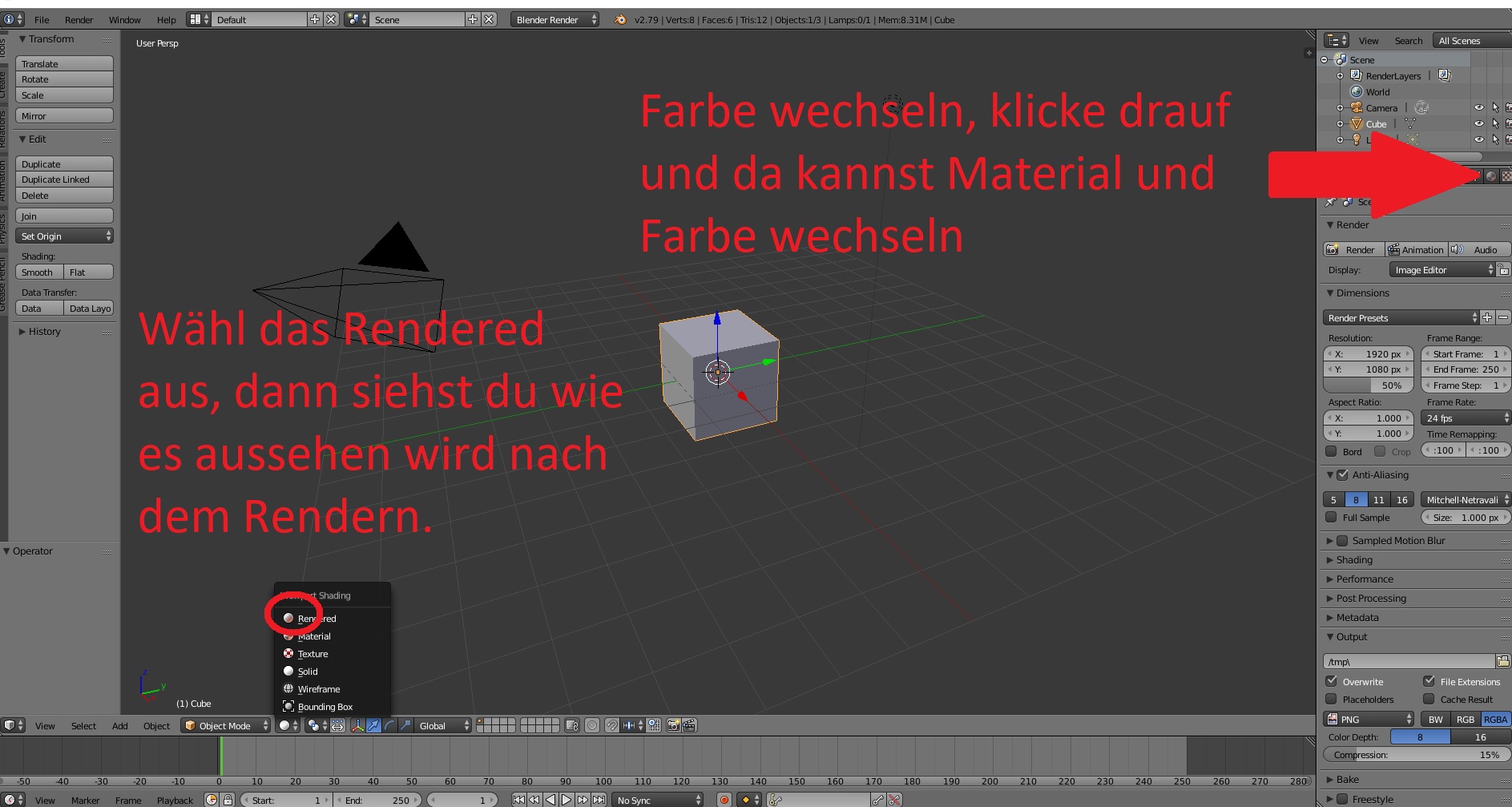 Farbe bei Blender ändern? (PC, Technik, Animation)