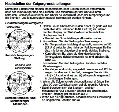G Shock Modell 5081 Zeiger Synchronisieren Technik Uhr Uhrzeit