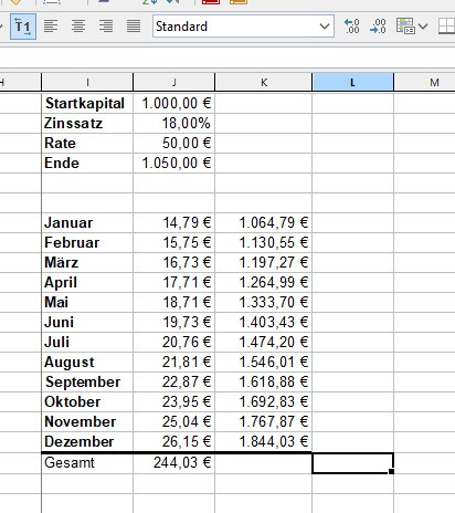  - (Wirtschaft und Finanzen, Office, Excel-Formel)