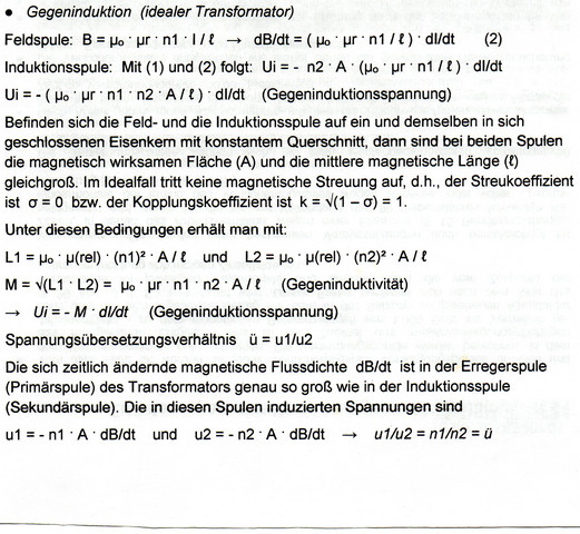 - (Schule, Physik, Transformatorgesetz)