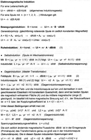 - (Schule, Physik, Transformatorgesetz)