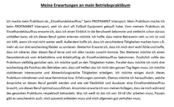 Schulpraktikum Aufsatz Meine Erwartungen Schule