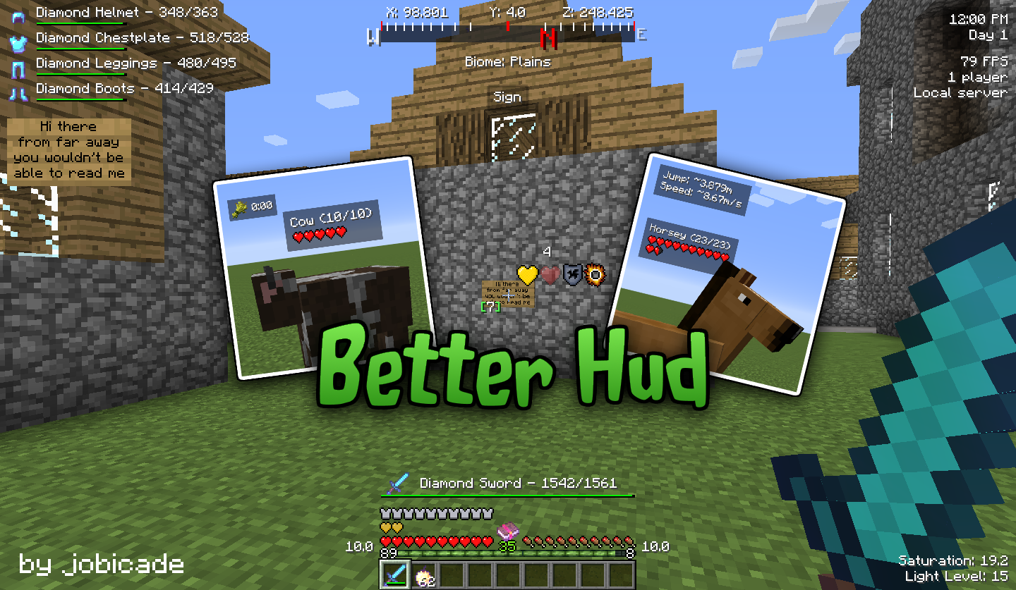 Hud майнкрафт 1.16 5. Better HUD. Мод better HUD 1.12.2. HUD майнкрафт. HUD Minecraft 1.12.2.