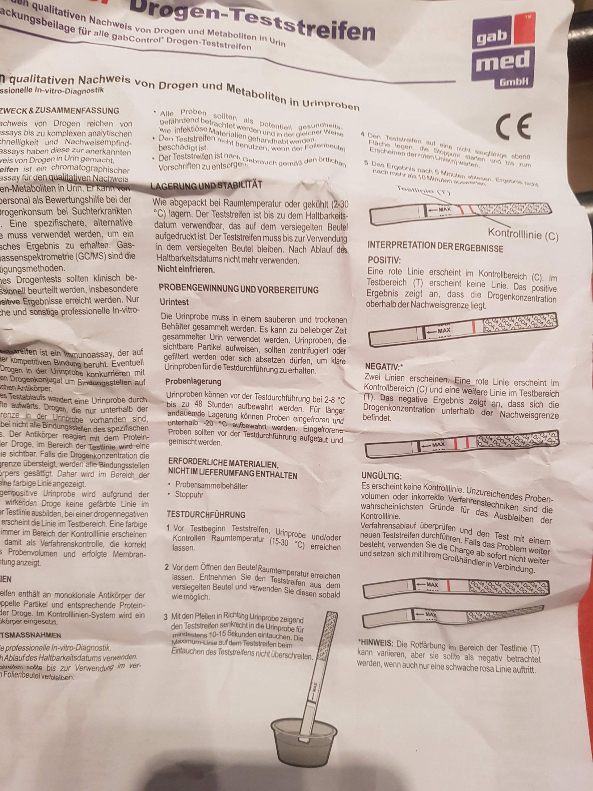 THC positiv oder negativ? (THC test, Teststreifen)